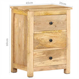 NNEVL Bedside Cabinet 45x35x60 cm Solid Mango Wood