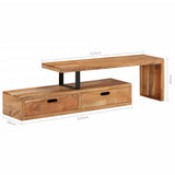 NNEVL TV Stand Solid Wood Acacia