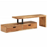 NNEVL TV Stand Solid Wood Acacia