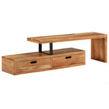 NNEVL TV Stand Solid Wood Acacia