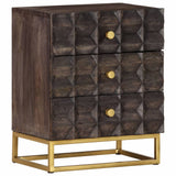 NNEVL Bed Cabinet Black 40x30x50 cm Solid Mango Wood