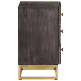 NNEVL Bed Cabinet Black 40x30x50 cm Solid Mango Wood