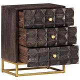 NNEVL Bed Cabinet Black 40x30x50 cm Solid Mango Wood