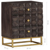 NNEVL Bed Cabinet Black 40x30x50 cm Solid Mango Wood