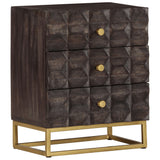 NNEVL Bed Cabinet Black 40x30x50 cm Solid Mango Wood