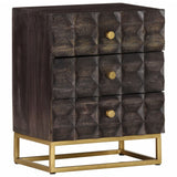 NNEVL Bed Cabinet Black 40x30x50 cm Solid Mango Wood