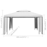 NNEVL Gazebo White 3x4 m
