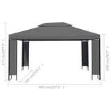 NNEVL Gazebo Anthracite 3x4 m