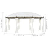 NNEVL Gazebo Cream White 5.3x3.5x2.65 m