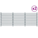 NNEVL Fence Panels 2 pcs Iron 6x2 m 12m