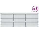 NNEVL Fence Panels 3 pcs Iron 6x2 m 18m