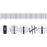 NNEVL Fence Panels 3 pcs Iron 6x2 m 18m