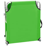 NNEVL Folding Sun Lounger with Canopy Steel Apple Green
