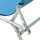 NNEVL Folding Sun Lounger with Canopy Steel Turquoise and Blue