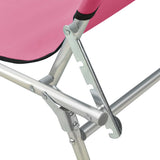 NNEVL Folding Sun Lounger with Canopy Steel Magento Pink