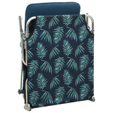 NNEVL Folding Sun Lounger with Canopy Steel Leaves Print