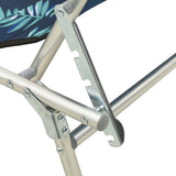 NNEVL Folding Sun Lounger with Canopy Steel Leaves Print