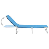 NNEVL Folding Sun Lounger Steel and Fabric Turquoise Blue