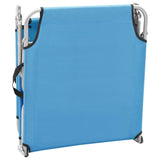 NNEVL Folding Sun Lounger Steel and Fabric Turquoise Blue