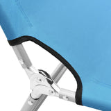 NNEVL Folding Sun Lounger Steel and Fabric Turquoise Blue