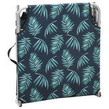 NNEVL Folding Sun Lounger Steel and Fabric Leaves Print