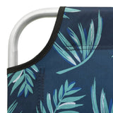 NNEVL Folding Sun Lounger Steel and Fabric Leaves Print