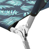 NNEVL Folding Sun Lounger Steel and Fabric Leaves Print