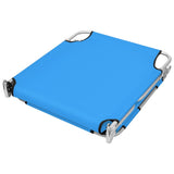 NNEVL Folding Sun Lounger with Head Cushion Steel Turqoise Blue