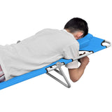 NNEVL Folding Sun Lounger with Head Cushion Steel Turqoise Blue