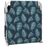 NNEVL Folding Sun Lounger with Head Cushion Steel Leaves Print