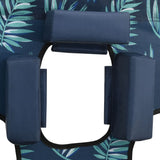 NNEVL Folding Sun Lounger with Head Cushion Steel Leaves Print