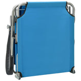 NNEVL Sun Lounger with Canopy Steel Blue