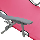 NNEVL Sun Lounger with Canopy Steel Pink