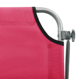NNEVL Sun Lounger with Canopy Steel Pink