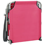 NNEVL Sun Lounger with Canopy Steel Pink
