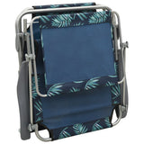 NNEVL Sun Lounger with Canopy Steel Leaf Print