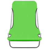 NNEVL Folding Sun Loungers 2 pcs Steel and Fabric Green