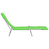 NNEVL Folding Sun Loungers 2 pcs Steel and Fabric Green