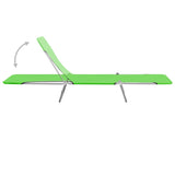 NNEVL Folding Sun Loungers 2 pcs Steel and Fabric Green