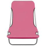 NNEVL Folding Sun Loungers 2 pcs Steel and Fabric Pink