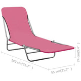 NNEVL Folding Sun Loungers 2 pcs Steel and Fabric Pink