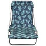 NNEVL Folding Sun Loungers 2 pcs Steel and Fabric Leaf Pattern
