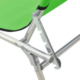 NNEVL Folding Sun Lounger with Canopy Green Aluminium