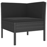 NNEVL 3 Piece Garden Lounge Set with Cushions Poly Rattan Black