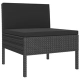 NNEVL 3 Piece Garden Lounge Set with Cushions Poly Rattan Black