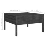 NNEVL 3 Piece Garden Lounge Set with Cushions Poly Rattan Black