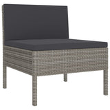 NNEVL 3 Piece Garden Lounge Set with Cushions Poly Rattan Black