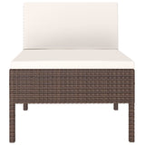 NNEVL Garden Chairs 3 pcs with Cushions Poly Rattan Brown