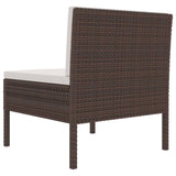 NNEVL Garden Chairs 3 pcs with Cushions Poly Rattan Brown