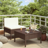 NNEVL 2 Piece Garden Lounge Set with Cushions Poly Rattan Brown